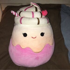 Squishmallows Elizabetha 18” Milkshake Ice Cream Sundae Vibrant Pink Plush